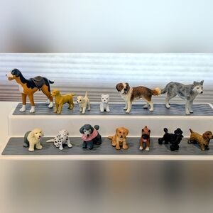 Retired Schleich & Papo Dog Lot - 12pc Realistic Collection